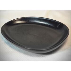 FOH Kiln Matte Black Oval Dish Plate Modern Restaurant Ware Organic Shape